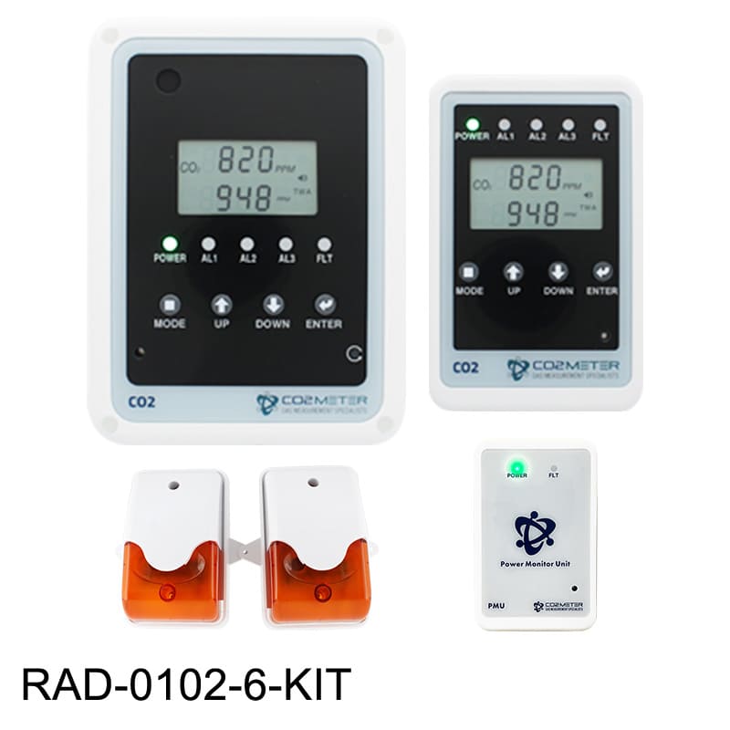 CO2Meter RAD-0102-6-KIT complete CO2 storage safety monitoring kit