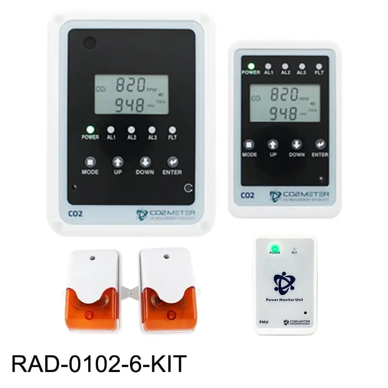 CO2Meter RAD-0102-6-KIT complete CO2 storage safety monitoring kit