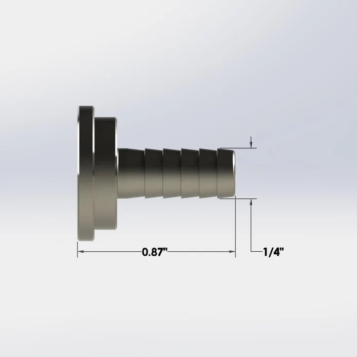 1/4″ Barbed Beer Stem – Chrome Plated Brass