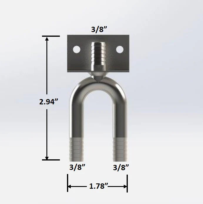 S/S Barbed "Y" Wall Bracket For 3/8" Barrier Tubing