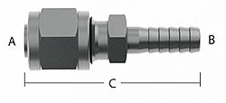 Compression to Barb Fitting - 1/4" Tube Size to 3/8" Barb