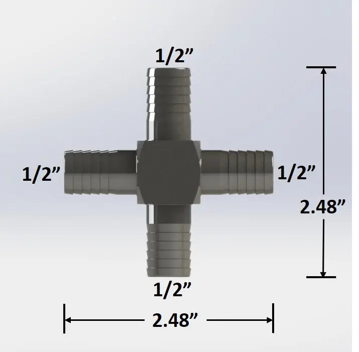 1/2" Barbed Cross - Stainless Steel Wholesale Beer Parts