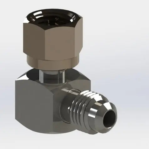 7098: 1/4" Female Flare Swivel to 1/4" Male Flare Elbow