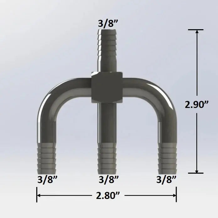 3/8″ Barbed Y-Cross - Stainless Steel Wholesale Beer Parts