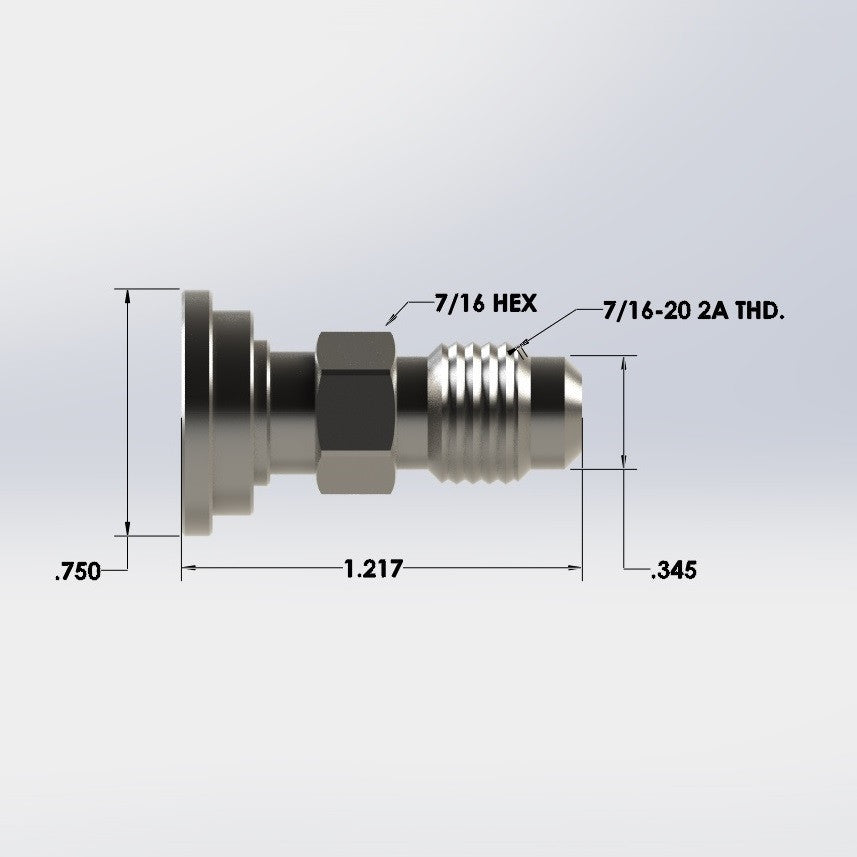 S/S 1/4" Male Flare X Hex Nut Tail Piece