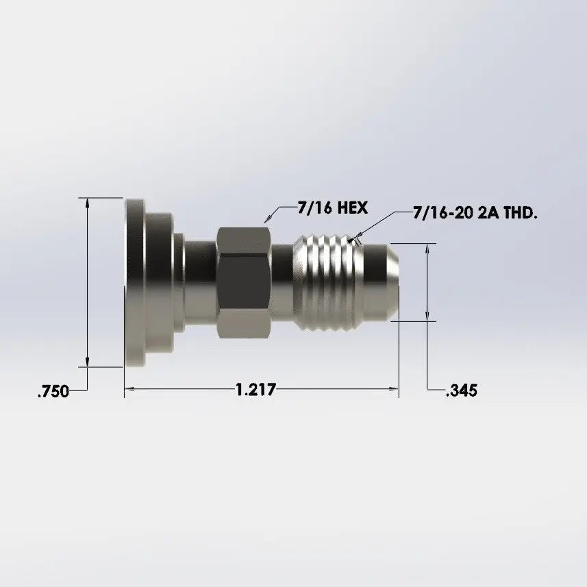 S/S 1/4" Male Flare X Hex Nut Tail Piece