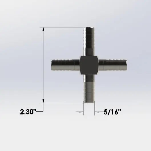 5/16" Barbed Cross - Stainless Steel Wholesale Beer Parts