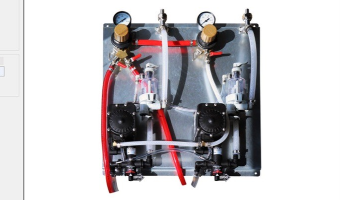 Two Product Secondary Regulator Wall Panel With Wall Brackets, Beer Jumpers, Air Line, S/S Fittings, Fobs And Beer Pumps