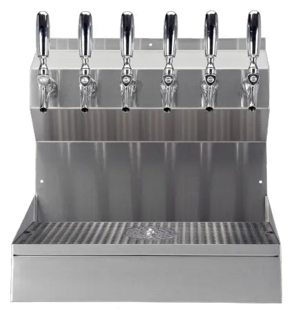 Kronos Beer Tower – 6 Faucets – Glycol Cooled – Wall Mount w/ Glass Rinser