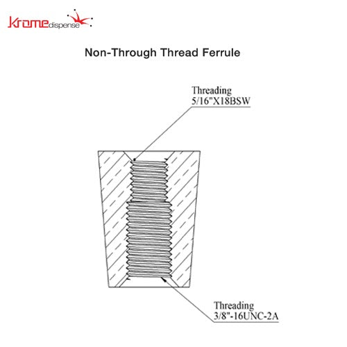 Faucet Handle Ferrule – Chrome Plated Brass (Non Through Thread)