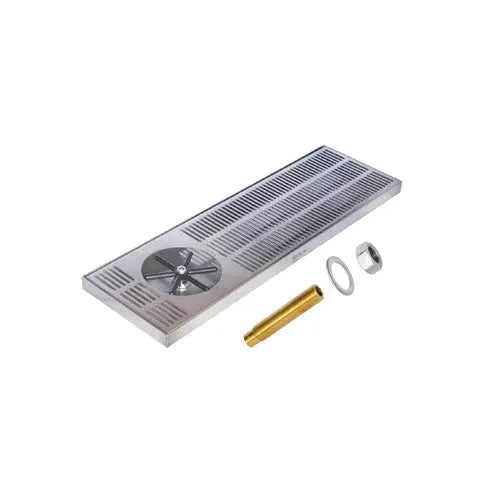 30″ X 7″ Side Spray Glass Rinser Drip Tray – Brushed Stainless – With Drain