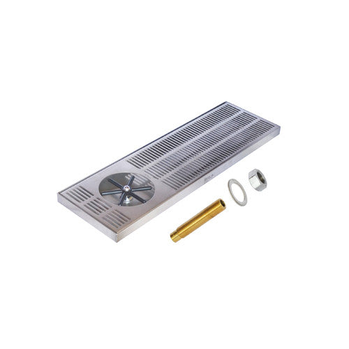 36″ X 7″ Side Spray Glass Rinser Drip Tray – Brushed Stainless – With Drain