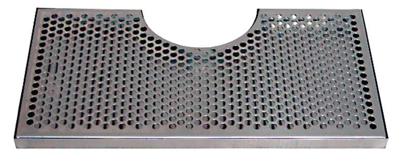 S/S Drip Tray 15" X 7 1/2" With 4 1/2" Cut Out - Includes Drain