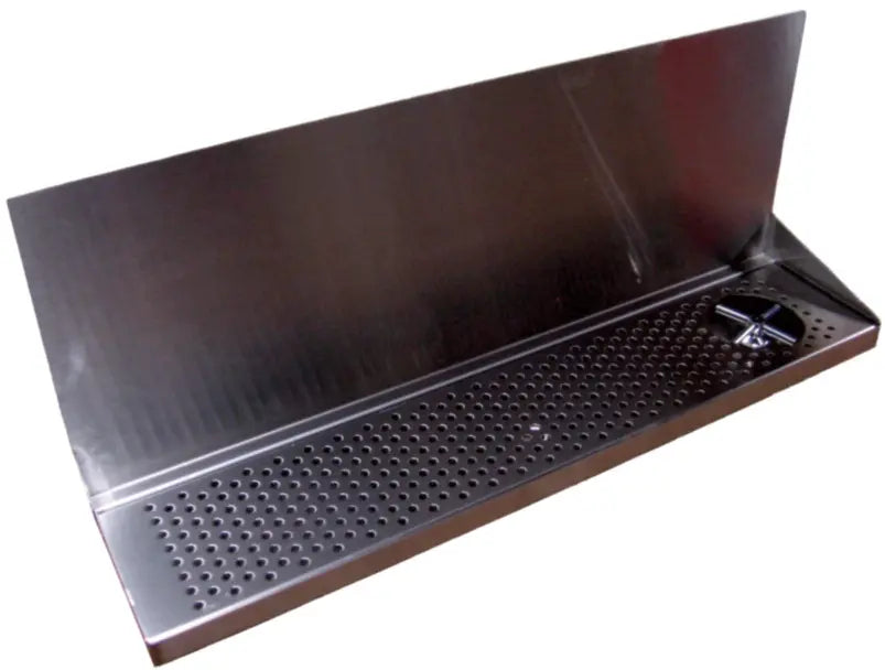 30" W X 8" D X 14-1/2" H S/S Wall Mount Drip Tray- With Glass Rinser