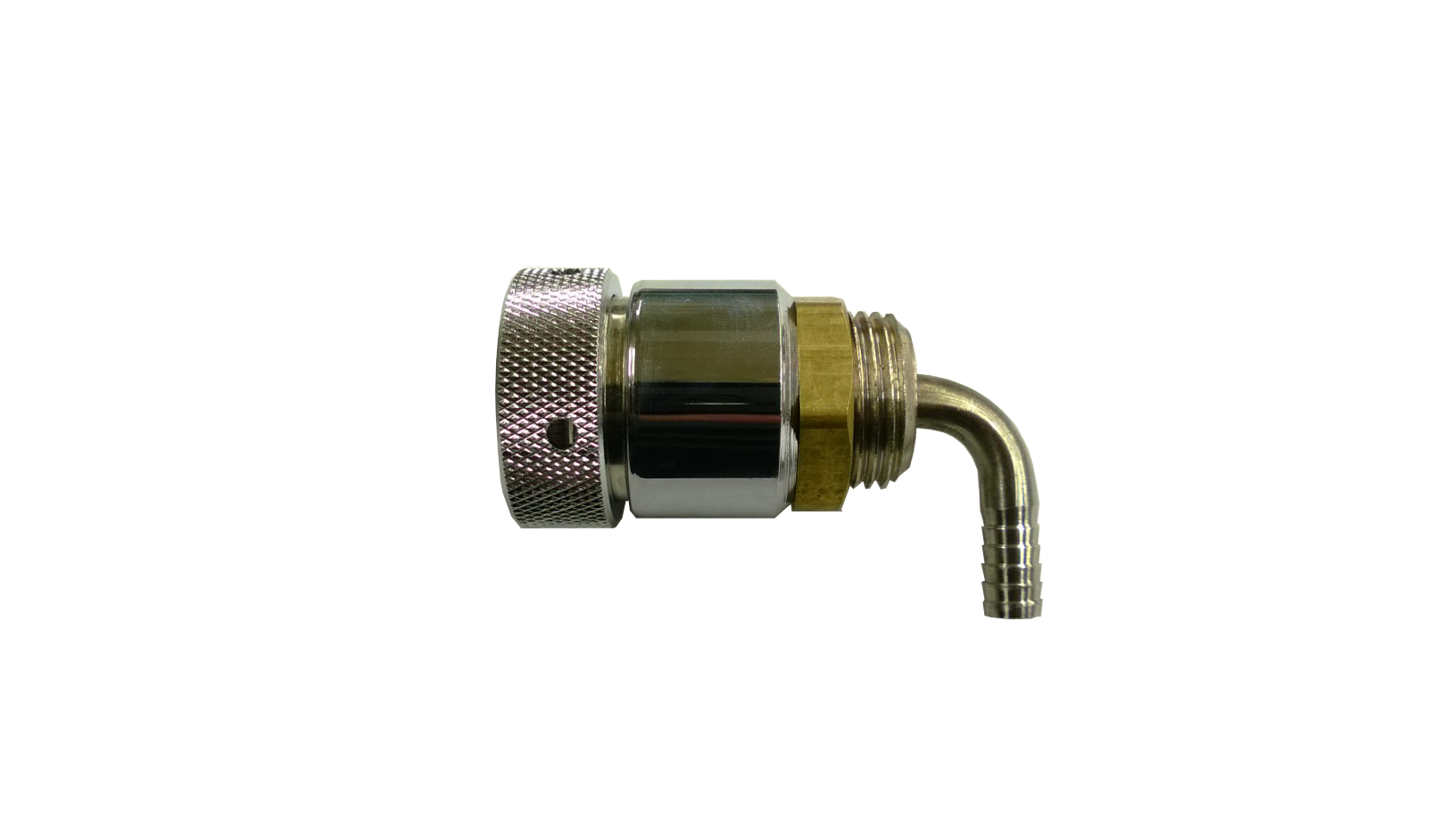 1-3/4" Tower Shank Assembly With 3/16" Barbed Elbow And Straight Chrome Sleeve