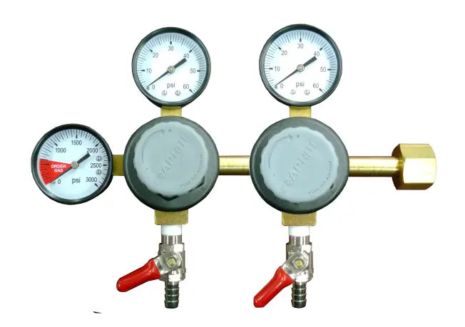 Double Body 60 X 60 Psi Polycarbonate Double Gauge Co2 Regulator