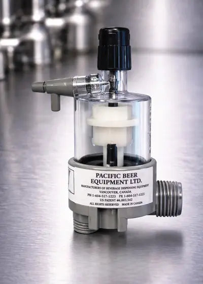 Pacific Beer Equipment FOB detector, the standard foam on beer valve for long draw draft systems