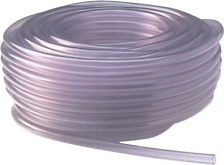 1/4" ID X 3/8" OD Clear Polyvinyl FOB Drain Line, 1/6" Wall