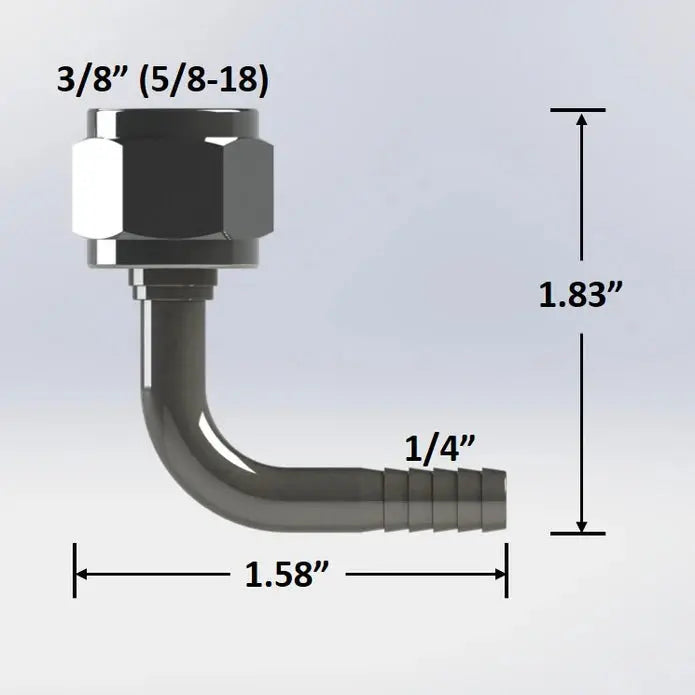 1/4" S/S Barbed Elbow X 3/8" Female Flare Nut Wholesale Beer Parts