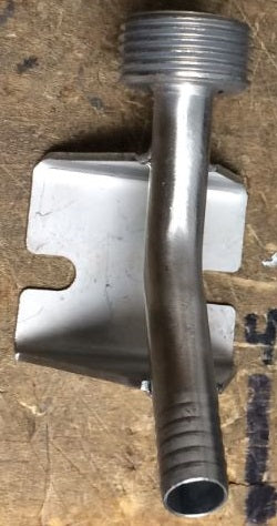 S/S 3/8" Bore Wall Bracket - 3/8" Barb x Beer Thread
