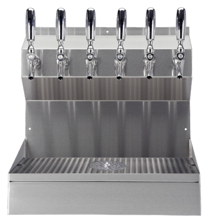 Kronos Beer Tower – 6 Faucets – Glycol Cooled – Wall Mount w/ Glass Rinser