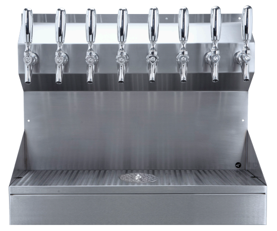 Kronos Beer Tower – 8 Faucets – Glycol Cooled – Wall Mount w/ Glass Rinser 