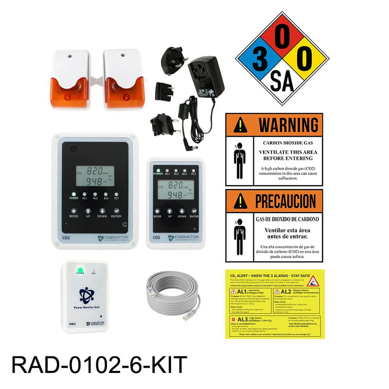 CO2Meter RAD-0102-6-KIT Complete CO2 Storage Safety Monitoring Kit CO2Meter