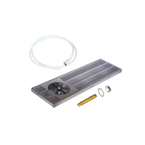 45″ X 7″ Side Spray Glass Rinser Drip Tray – Brushed Stainless – With Drain