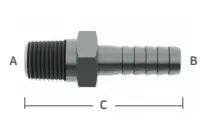 3/8" Male NPT x 1/2" Barb Hose Adapter