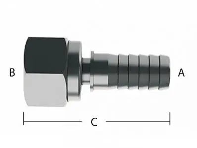 3/8" x 1/4" Swivel Hose Stem & Nut Assembly
